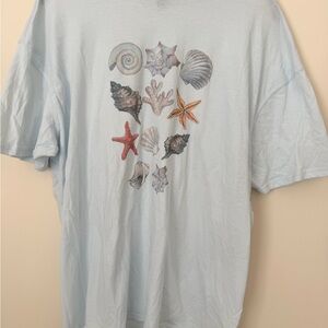 Wild Fable Light Blue Seashell Print Tee
